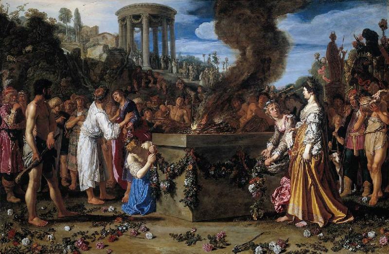 LASTMAN, Pieter Pietersz. Orestes and Pylades Disputing at the Altar s Germany oil painting art
